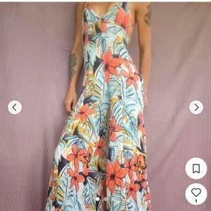 Floral romper, large, lined